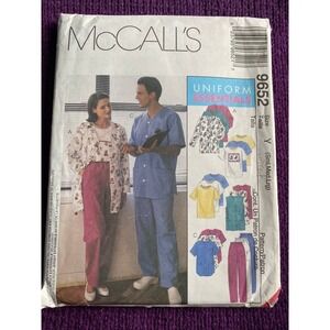 McCalls sewing pattern 9652 unisex scrubs pants top shorts size s m l
